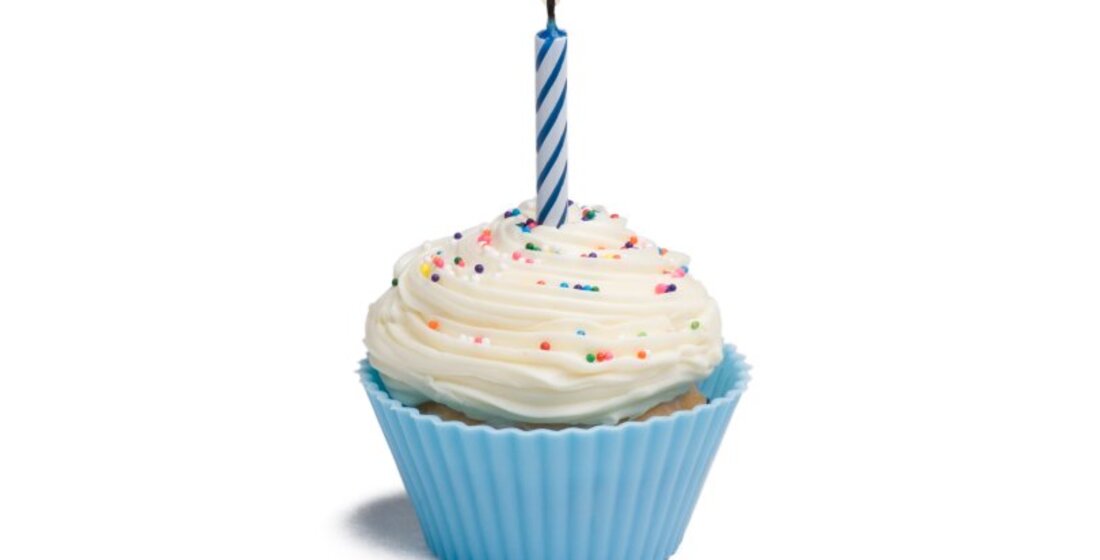 Cupcake mit Kerze